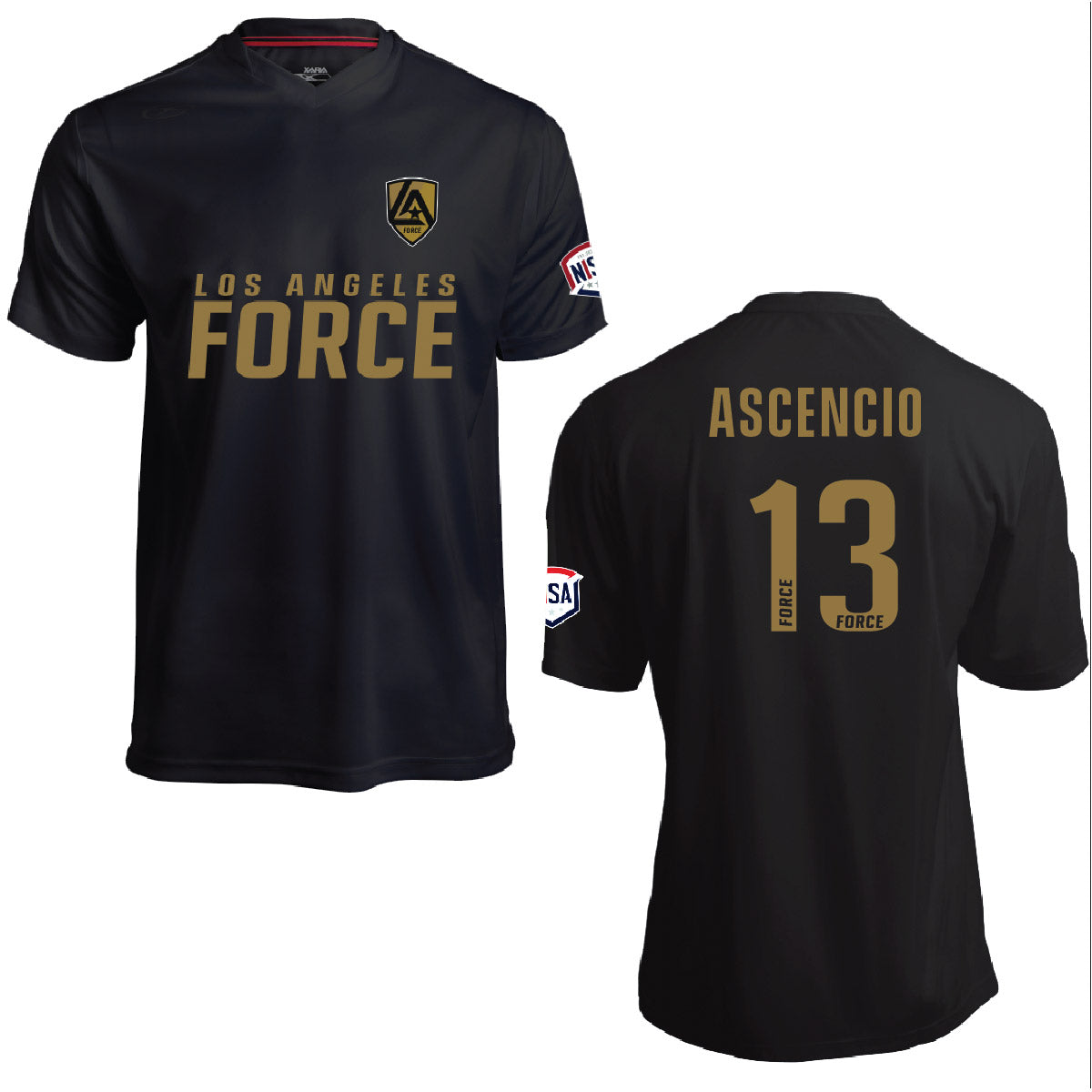 LA Force Britannia Game Jersey Black/Gold - With Player Name and Number