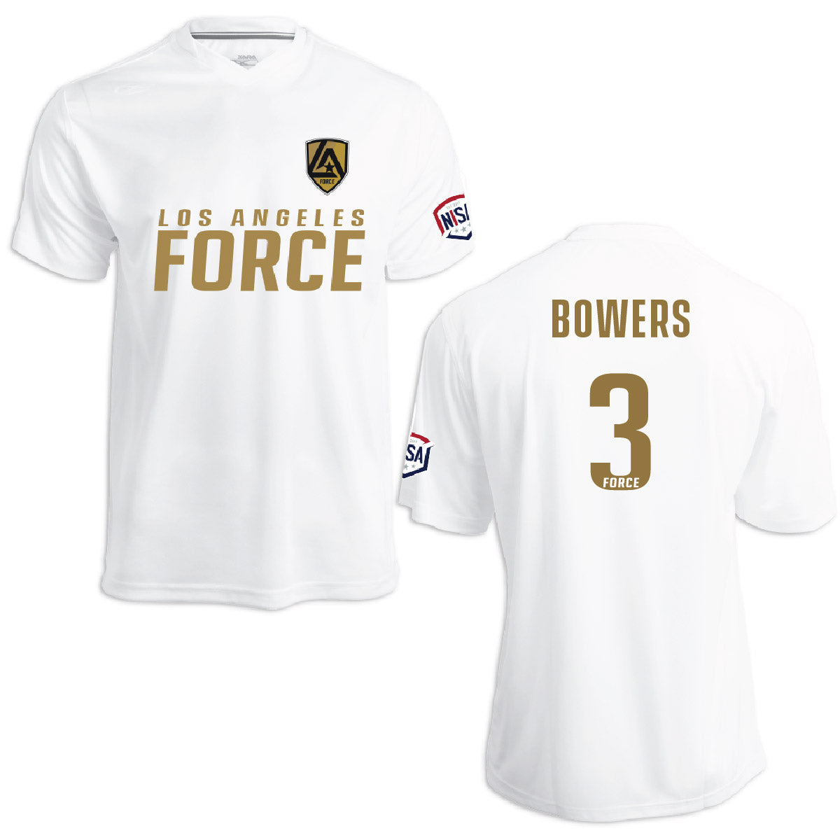 LA Force Britannia Game Jersey White/Gold  - With Player Name and Number