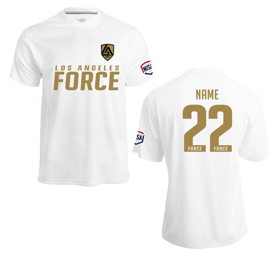 LA Force Game Jersey White/Gold - With Custom Name and Number