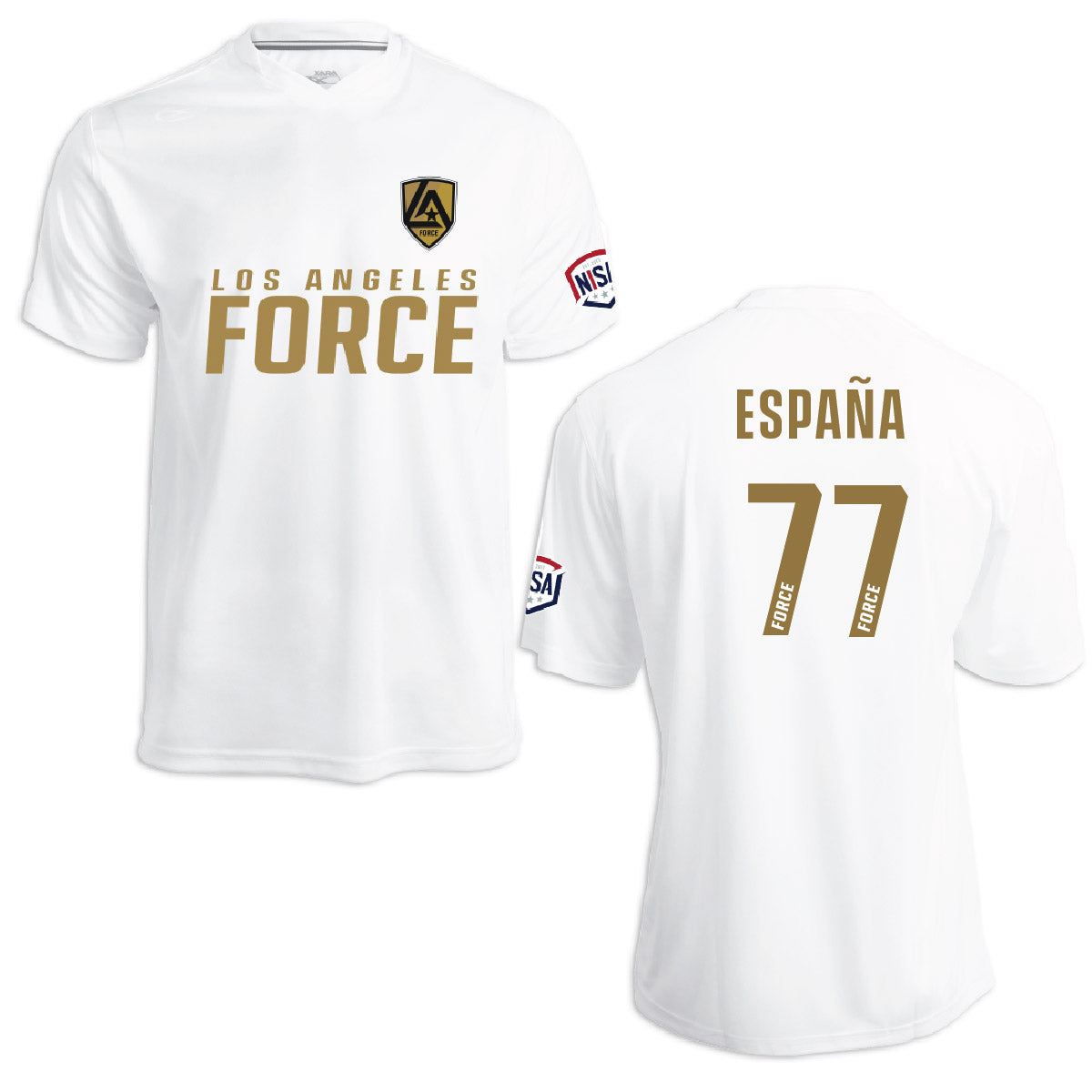 LA Force Britannia Game Jersey White/Gold  - With Player Name and Number
