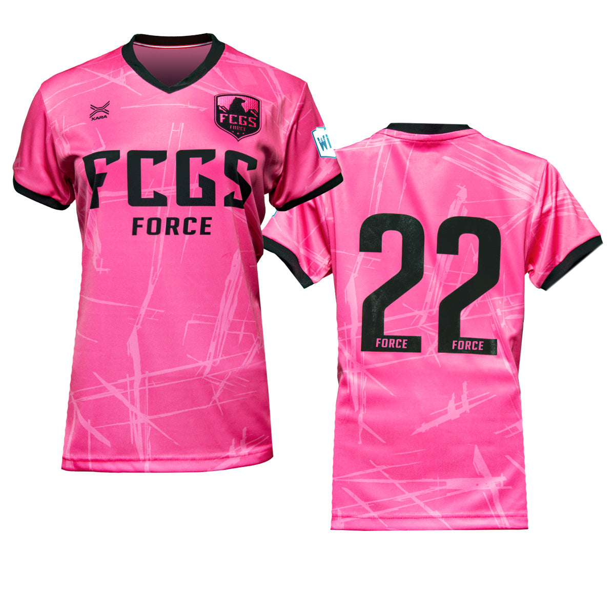 FCGS Force Girls Game Jersey Pink/Black - With Player Number