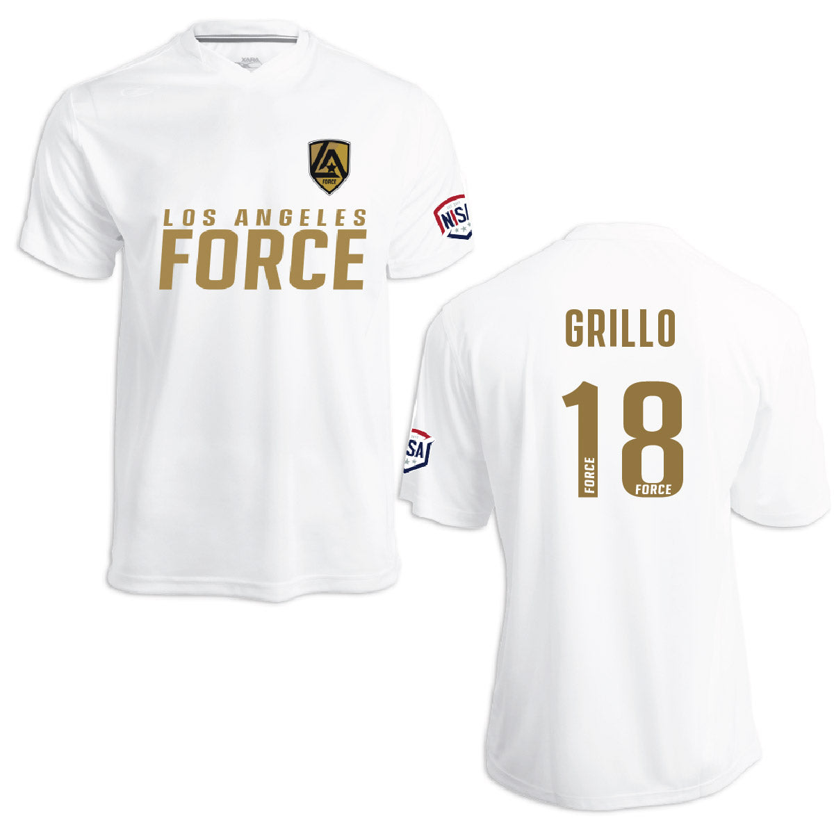 LA Force Britannia Game Jersey White/Gold  - With Player Name and Number