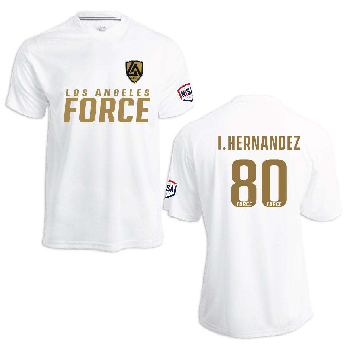 LA Force Britannia Game Jersey White/Gold  - With Player Name and Number