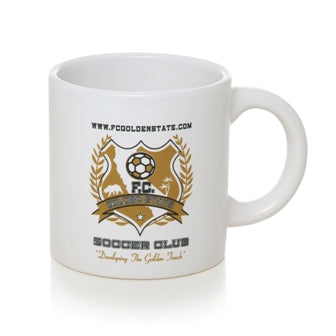 F.C. Golden State White Mug Printed with FCGS Logo - Black/White/Gold