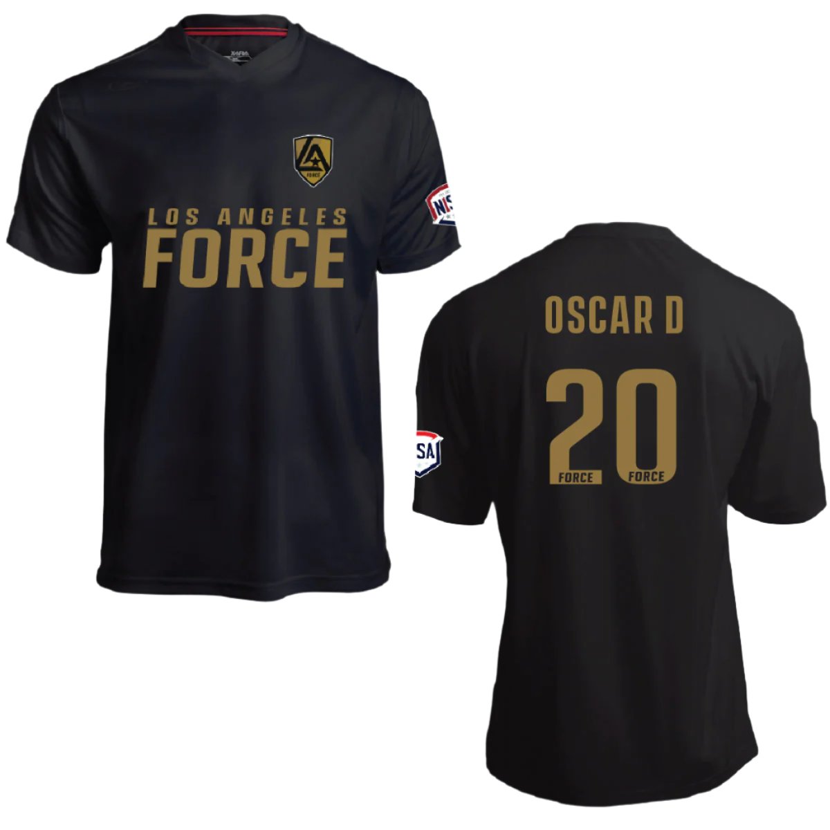 LA Force Britannia Game Jersey Black/Gold - With Player Name and Number