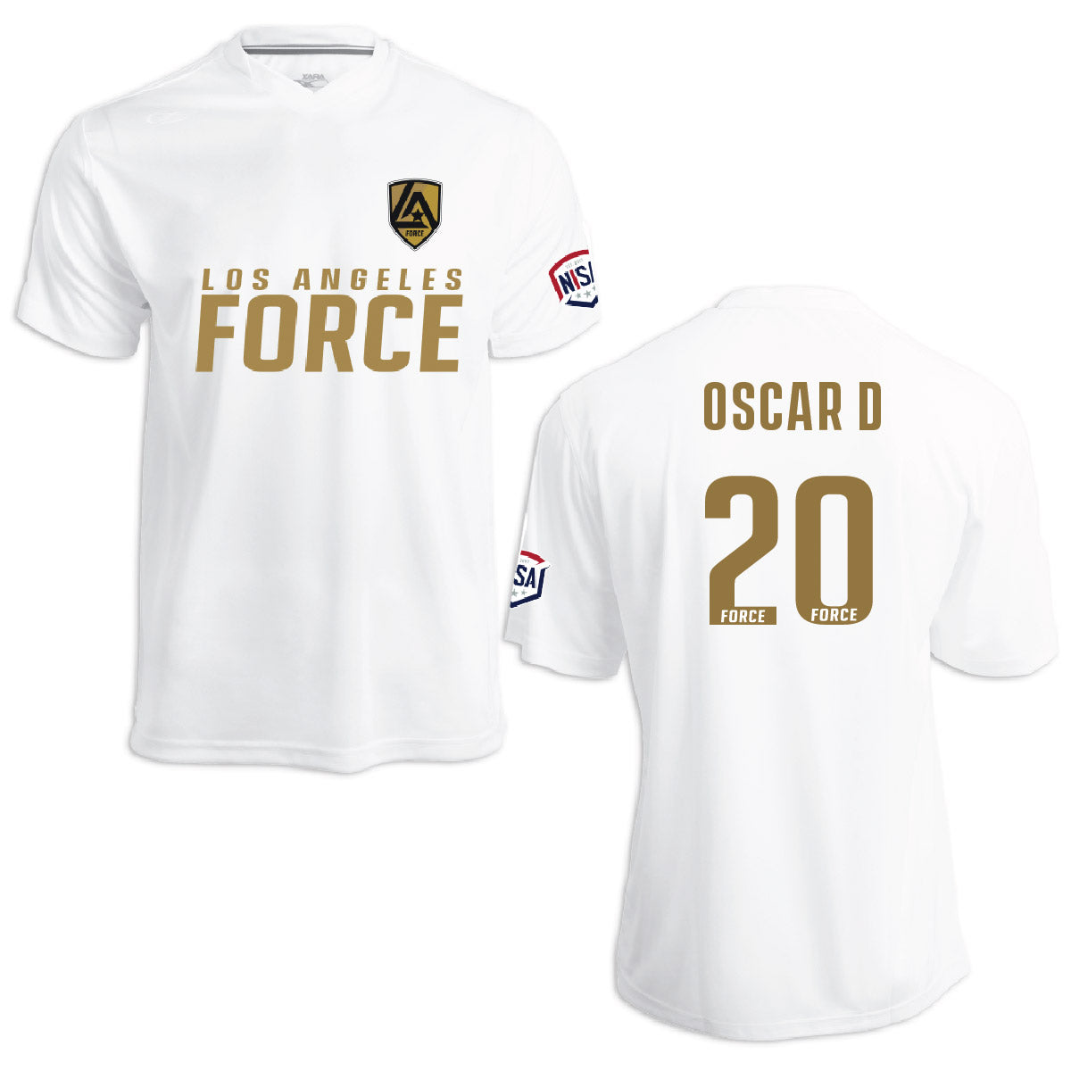 LA Force Britannia Game Jersey White/Gold  - With Player Name and Number