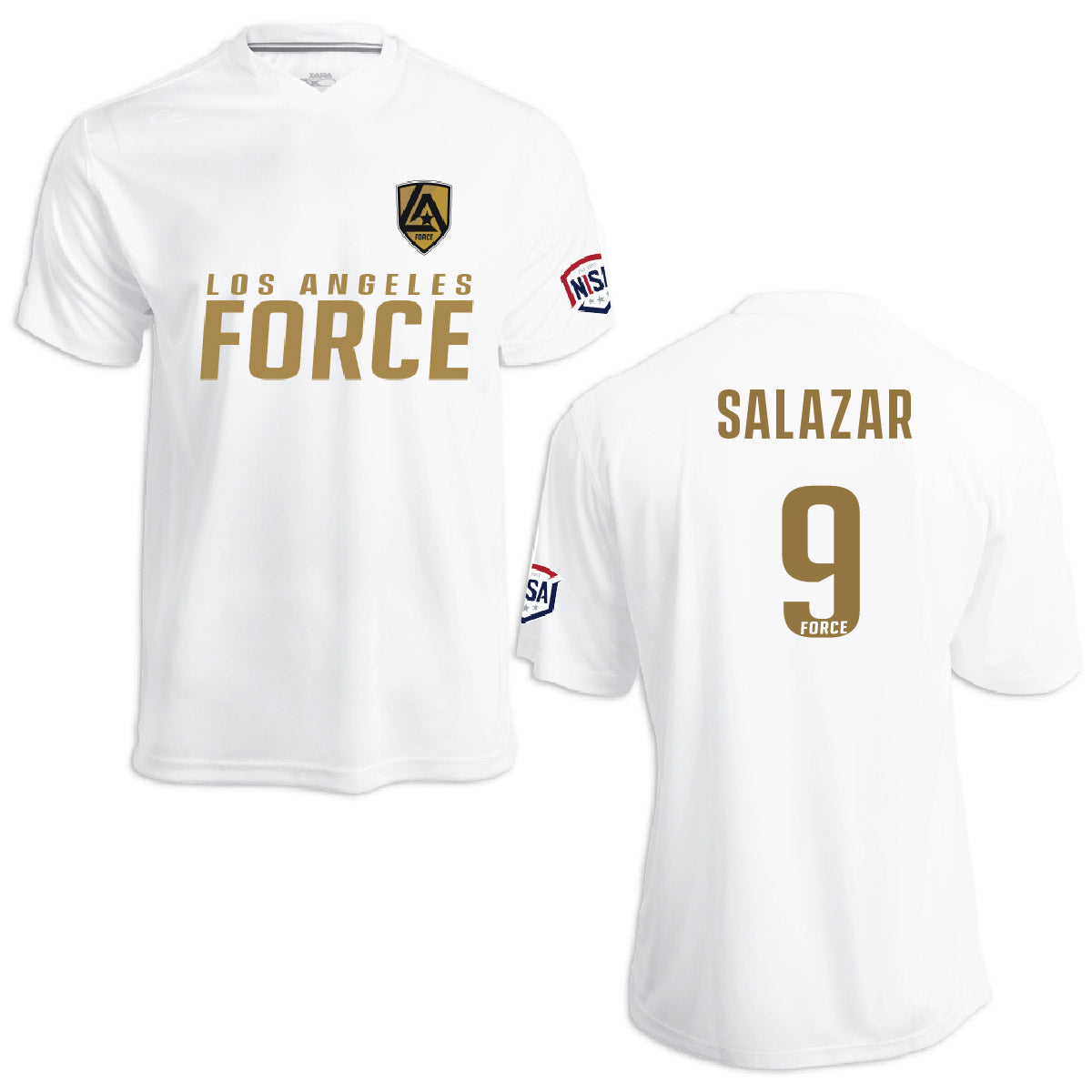 LA Force Britannia Game Jersey White/Gold  - With Player Name and Number