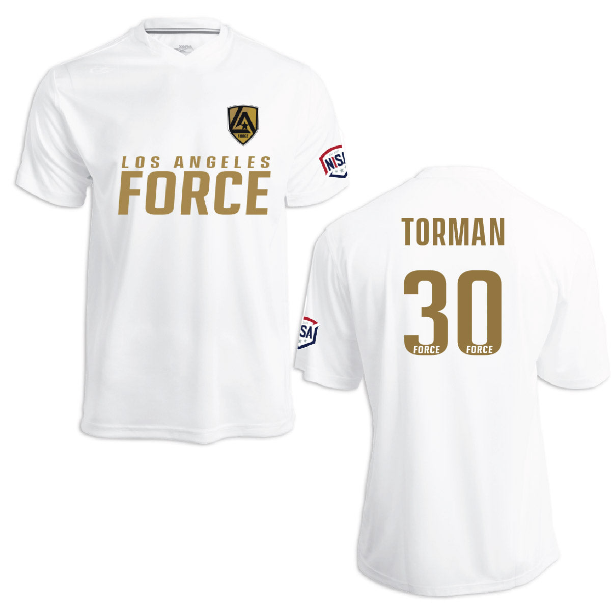 LA Force Britannia Game Jersey White/Gold  - With Player Name and Number