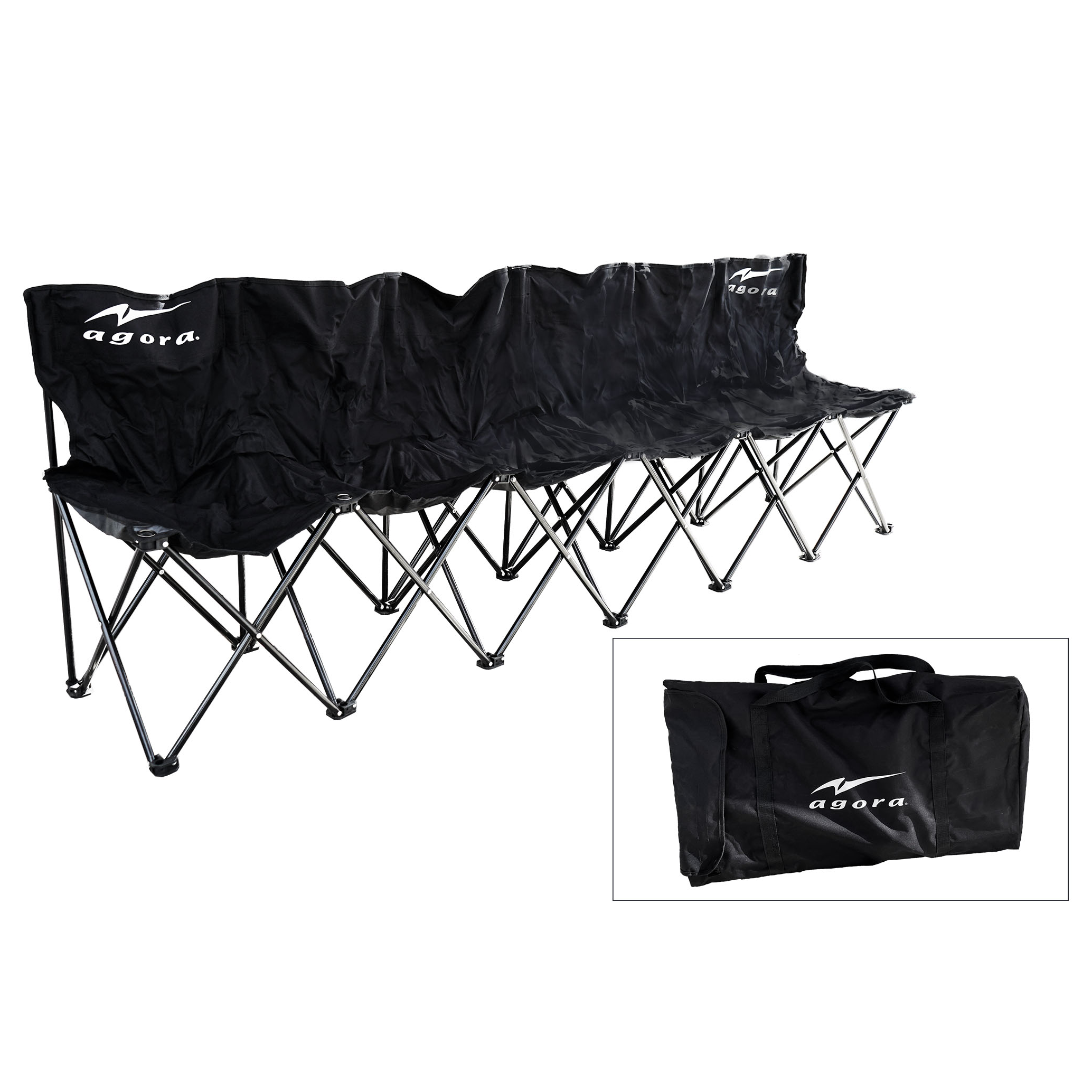 6 Seat Bench Black - Agora