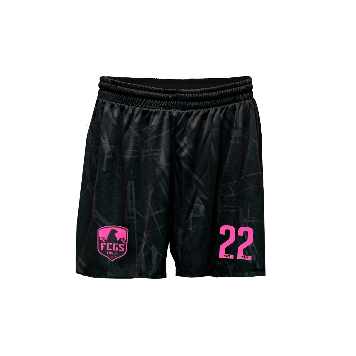 FCGS Force Girls Game Shorts Black - With Player Number