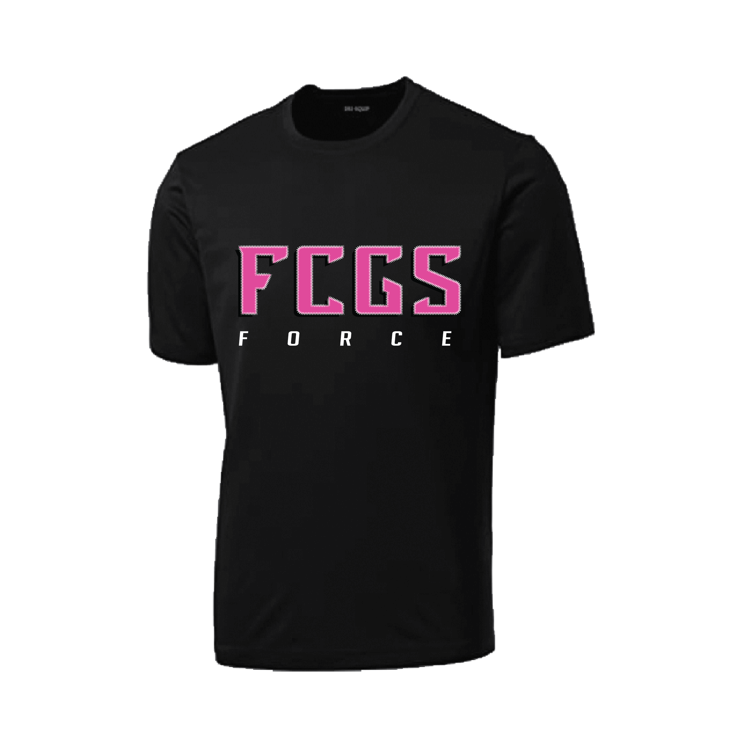 FCGS Girls Black Cotton Tee D5 (Unisex)