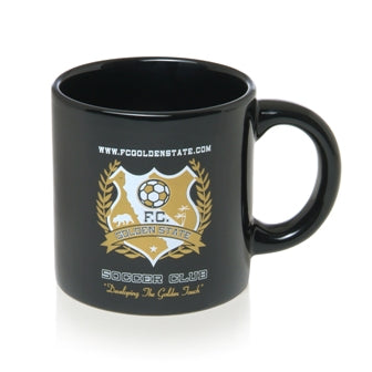 F.C. Golden State Black Mug Printed with FCGS Logo - Black/White/Gold
