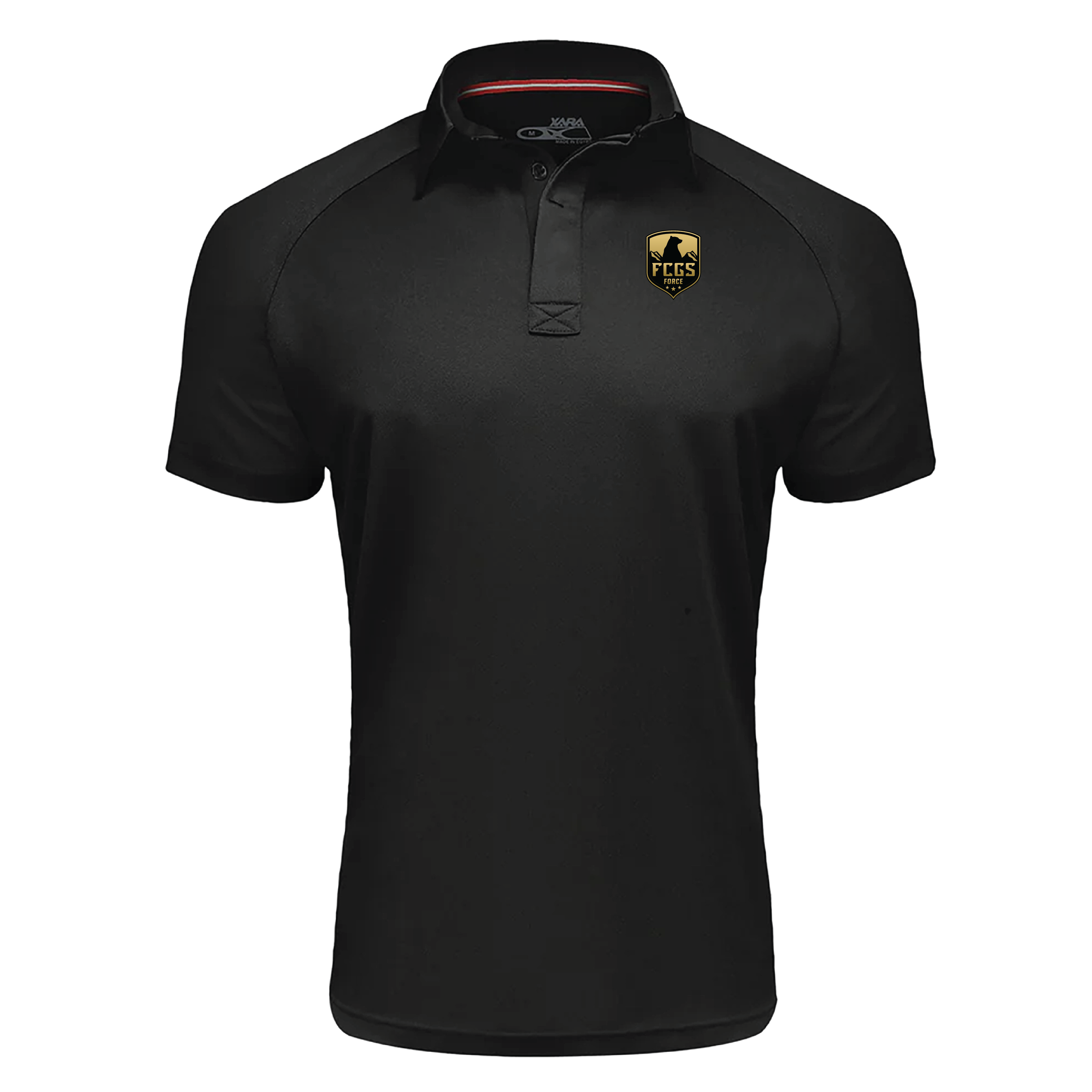 FCGS Force Unisex Prospect Polo Shirt Black - With Gold Patch