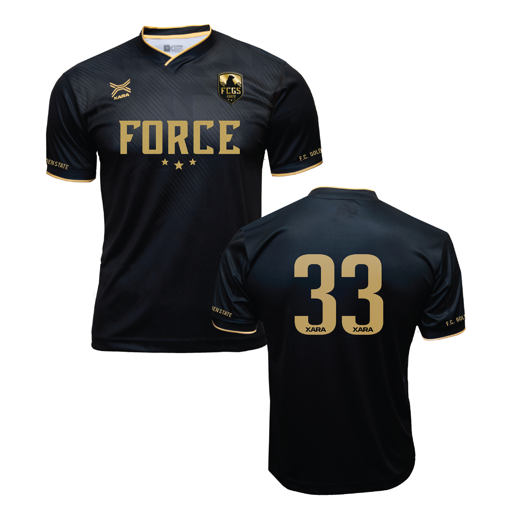 FCGS Force Game Jersey Black/Gold - With Number