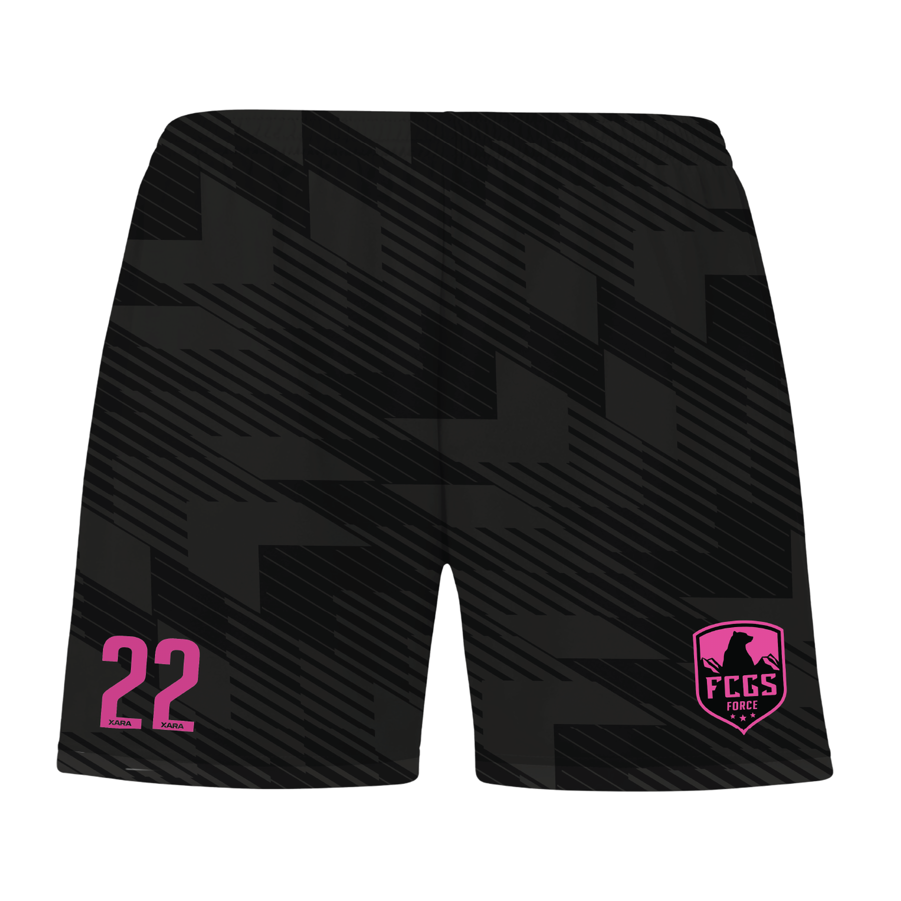 2026 FCGS Force Girls Game Shorts Black - With Player Number